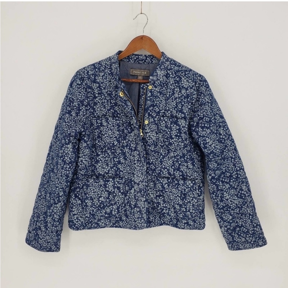 Point Sur by J. Crew quilted blue lady jacket